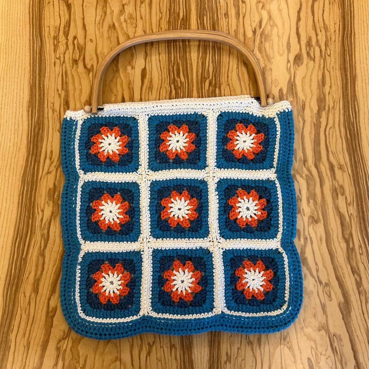 Handmade Crochet Granny Square Bag: Retro Boho Purse