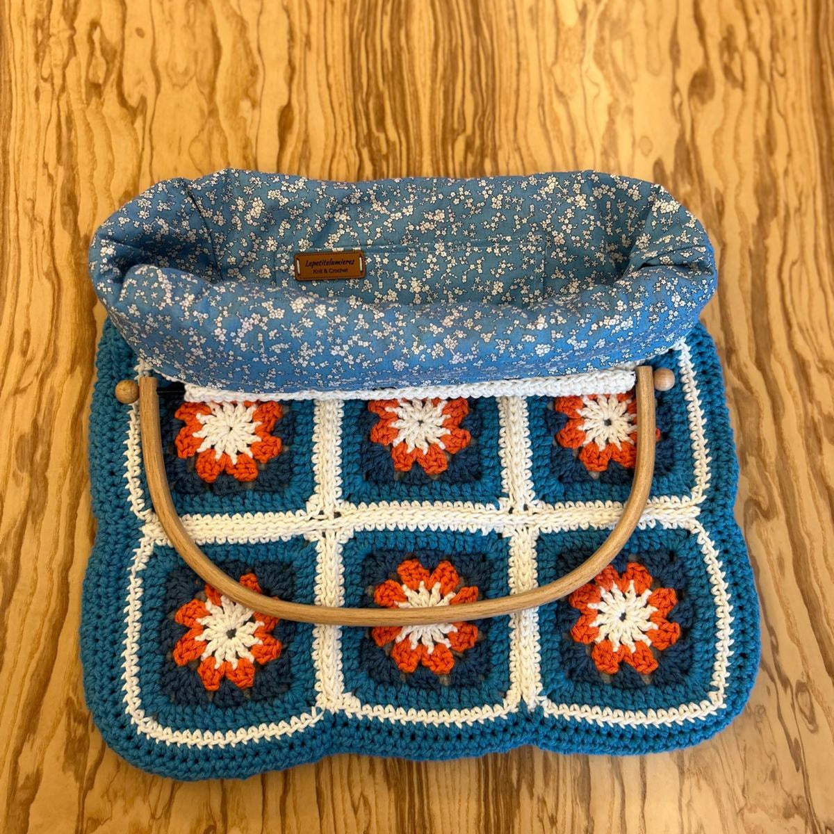 Handmade Crochet Granny Square Bag: Retro Boho Purse