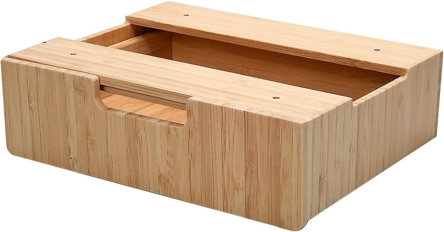 Bamboo Under Desk Drawer – Hidden Mountable Organizer for Office Supplies & Desk Accessories